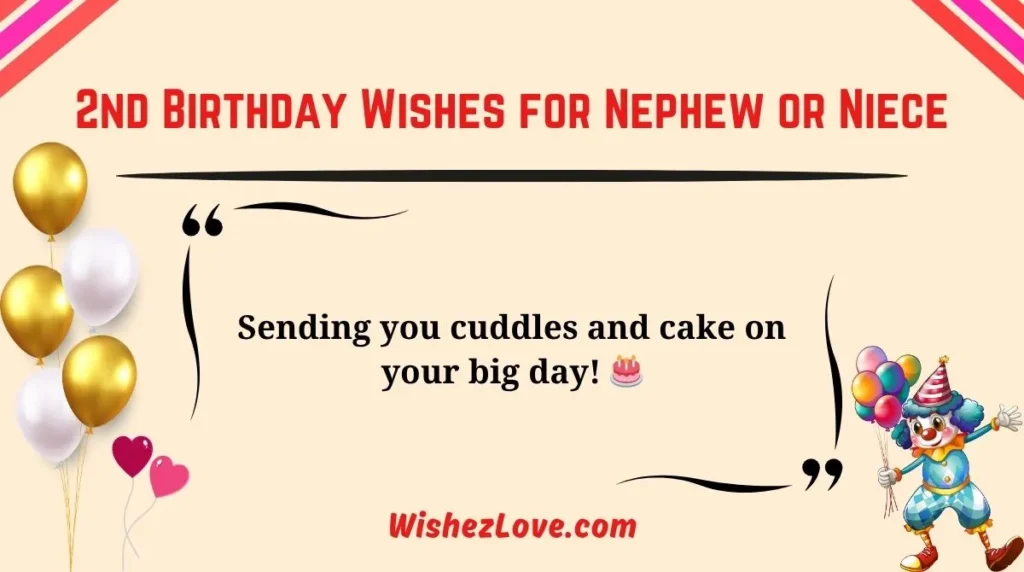 2nd Birthday Wishes for Nephew or Niece