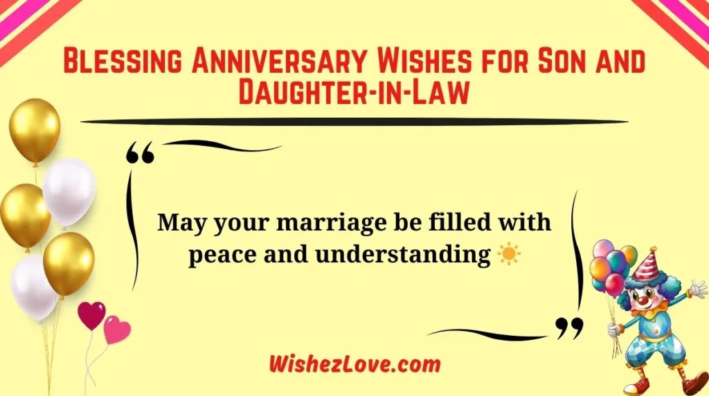 Blessing Anniversary Wishes for Son and Daughter-in-Law