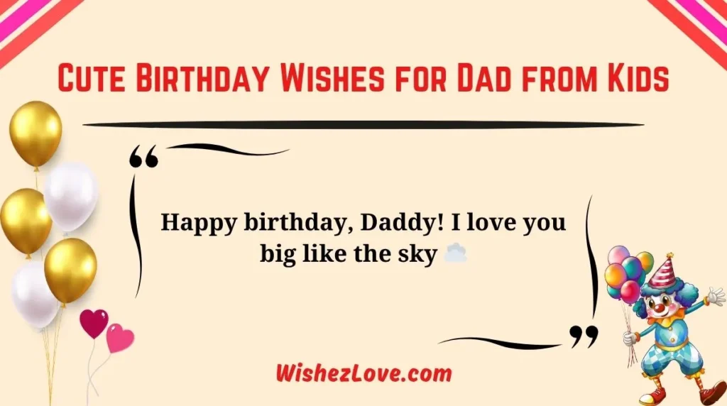Cute Birthday Wishes for Dad from Kids