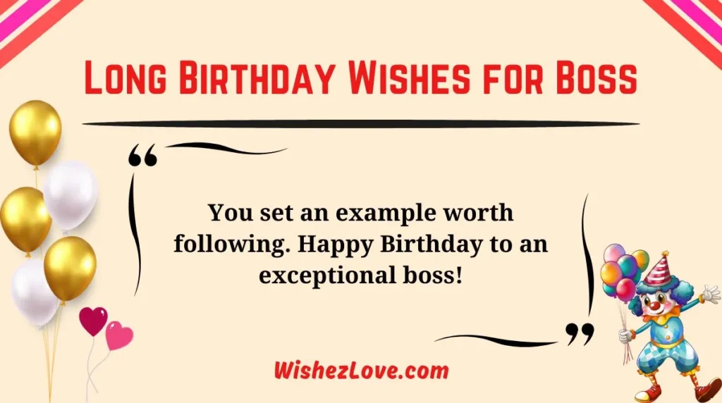 Long Birthday Wishes for Boss