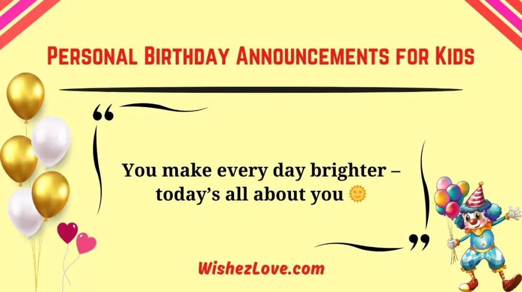 Personal Birthday Announcements for Kids