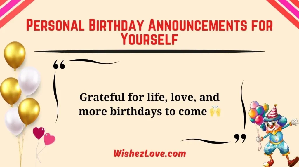 Personal Birthday Announcements for Yourself