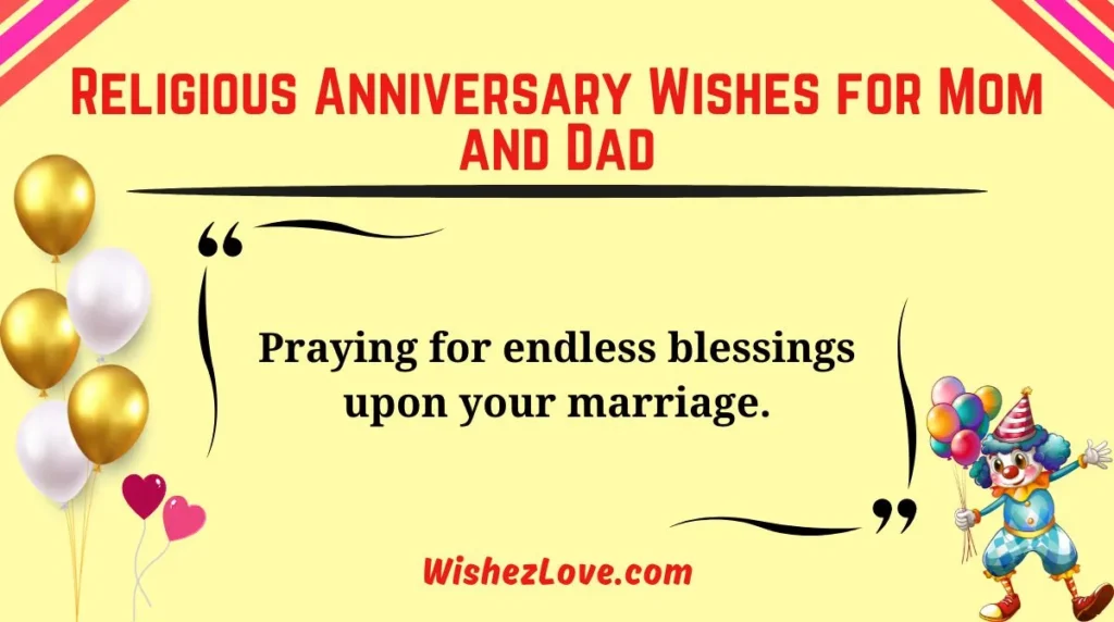 Religious Anniversary Wishes for Mom and Dad