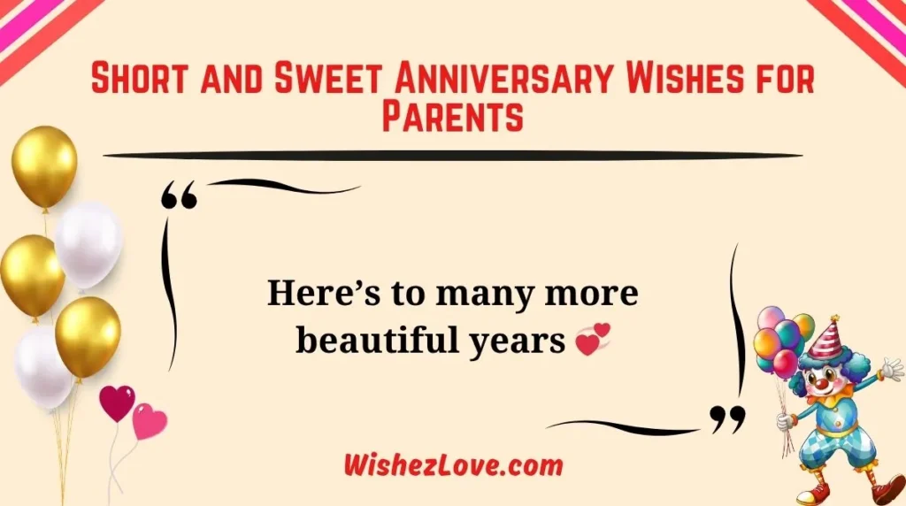 Short and Sweet Anniversary Wishes for Parents