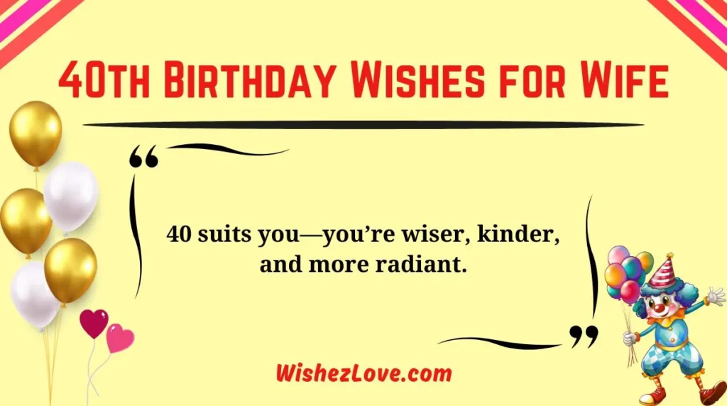 40th Birthday Wishes for Wife