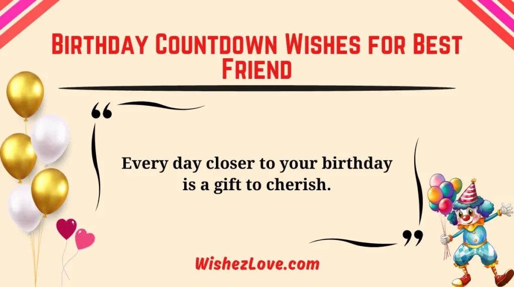 Birthday Countdown Wishes for Best Friend