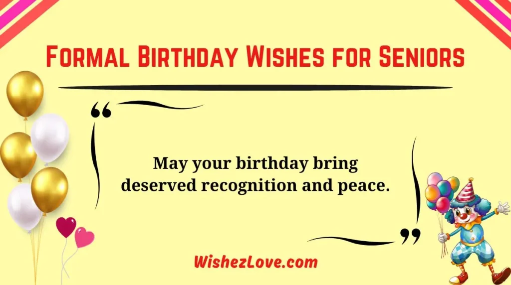Formal Birthday Wishes for Seniors