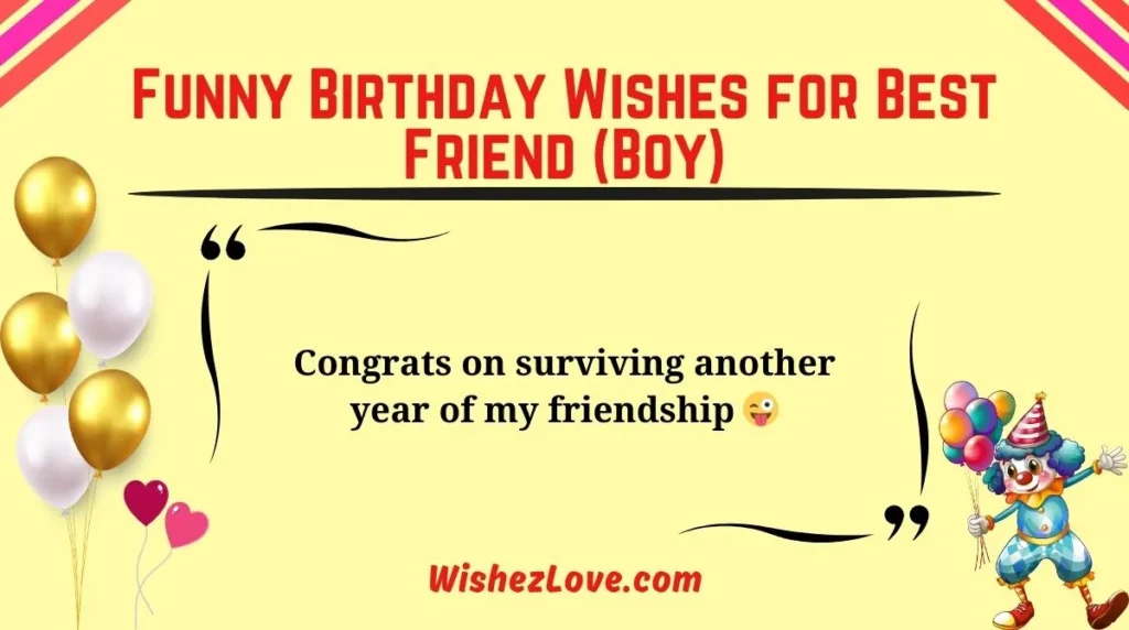 Funny Birthday Wishes for Best Friend (Boy)