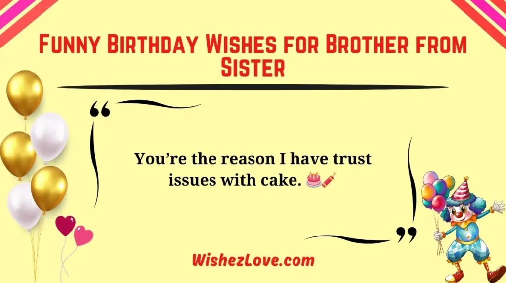 Funny Birthday Wishes for Brother from Sister