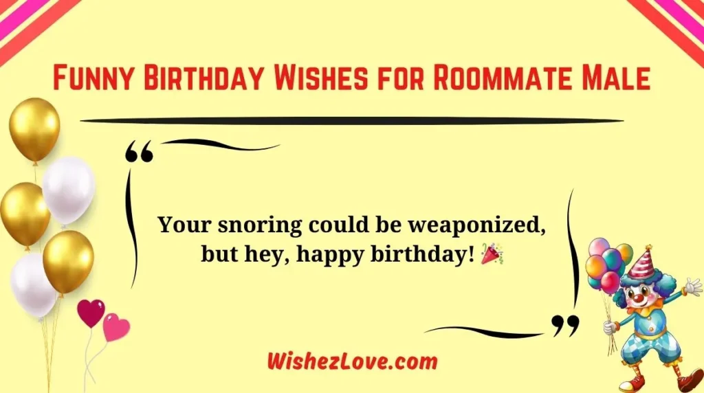 Funny Birthday Wishes for Roommate Male