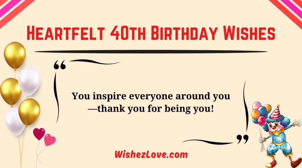 Heartfelt 40th Birthday Wishes
