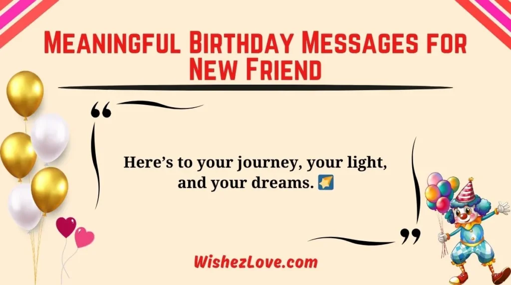 Meaningful Birthday Messages for New Friend