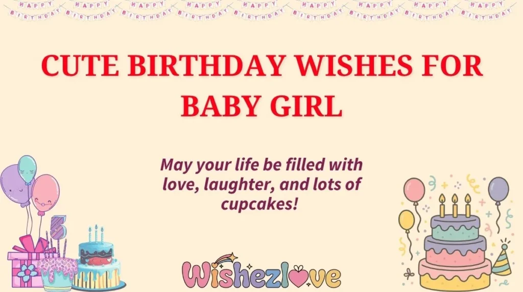 Cute Birthday Wishes for Baby Girl