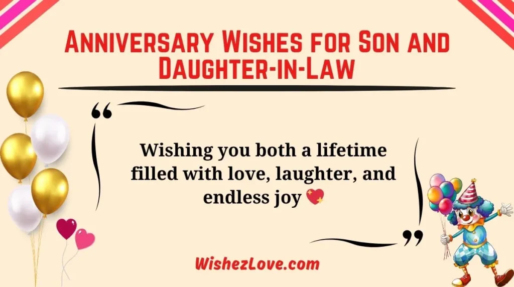 Anniversary Wishes for Son and Daughter-in-Law
