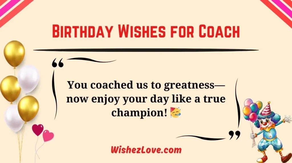 Birthday Wishes for Coach
