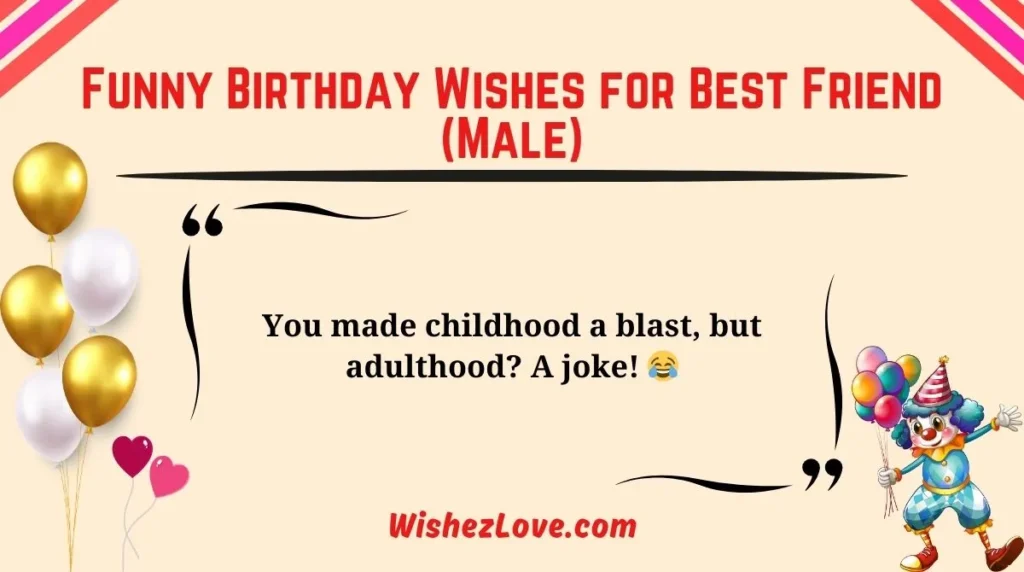 Funny Birthday Wishes for Best Friend (Male)