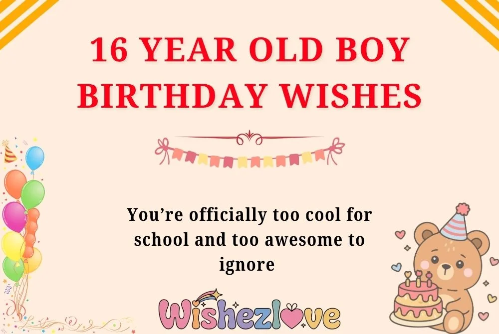 16 Year Old Boy Birthday Wishes